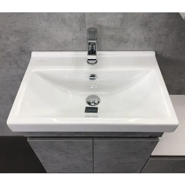 Подвесная тумба с раковиной Comforty Осло 60 бетон светлый 00-00000835CF