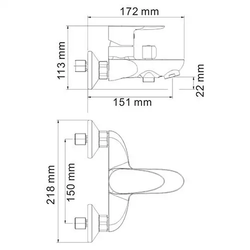 Смеситель для ванны WasserKRAFT Leine 3501 с душем