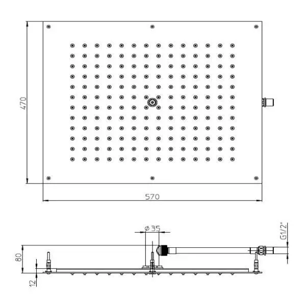 Верхний душ Bossini Dream Rectangular H38391.030