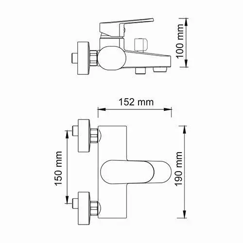 Смеситель для ванны WasserKRAFT Donau 5301 с душем