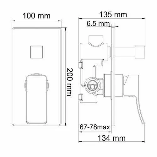 Встраиваемый смеситель для ванны и душа WasserKRAFT Aller 10641