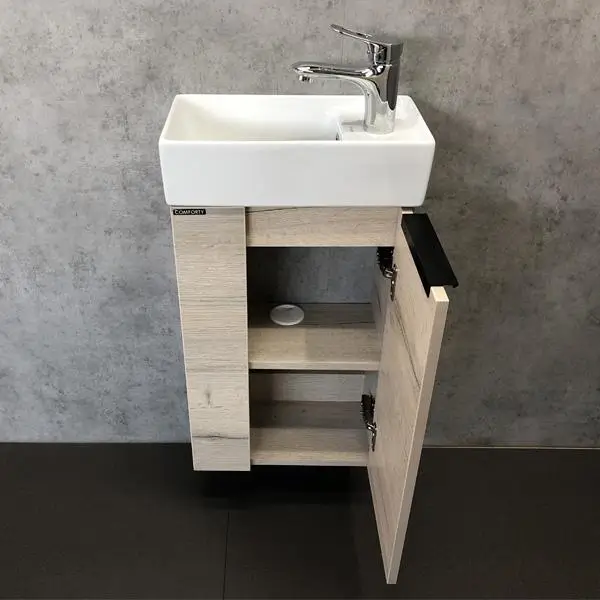 Подвесная тумба с раковиной Comforty Асти 40 дуб дымчатый 00-00000831CF