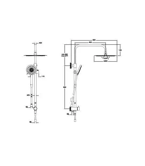 Душевая система VITRA Lite LC A45700EXP