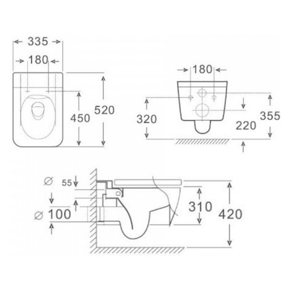 Инсталляция Grohe Rapid SL, кнопка хром глянец с безободковым, подвесным унитазом Santerika SAN.UNT.02 с технологией смыва "Торнадо" с сиденьем микролифт