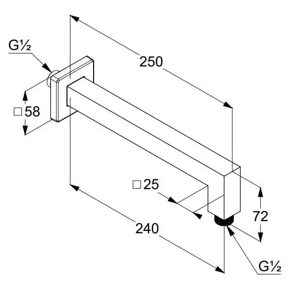 Настенный кронштейн для верхнего душа Kludi A-QA 6654305-00