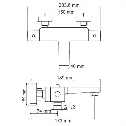 Смеситель для ванны с термостатом WasserKRAFT Alme 1511 Thermo