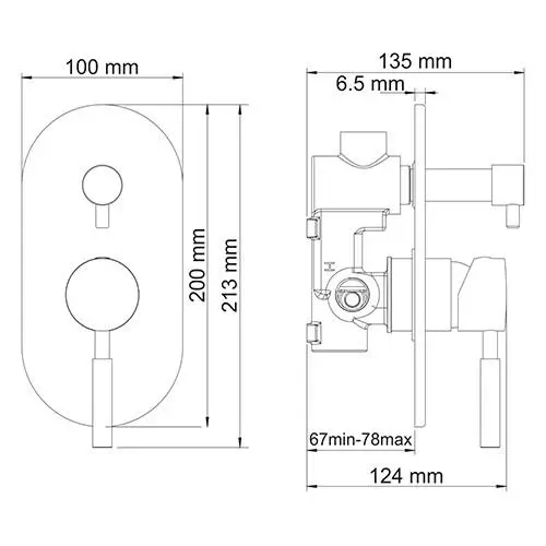 Встраиваемый смеситель для ванны и душа WasserKRAFT Main 4141
