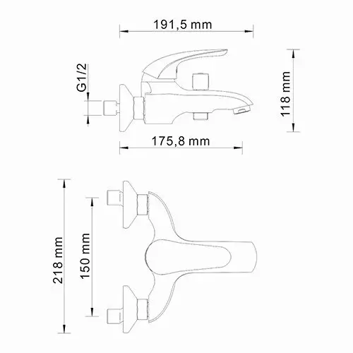 Смеситель для ванны WasserKRAFT Rossel 2801 с душем