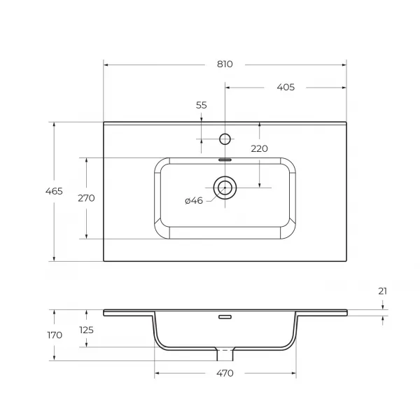 Керамическая раковина BelBagno BB800ETL, 81 см