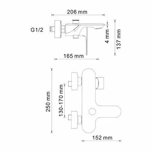 Смеситель для ванны WasserKRAFT Dinkel 5801