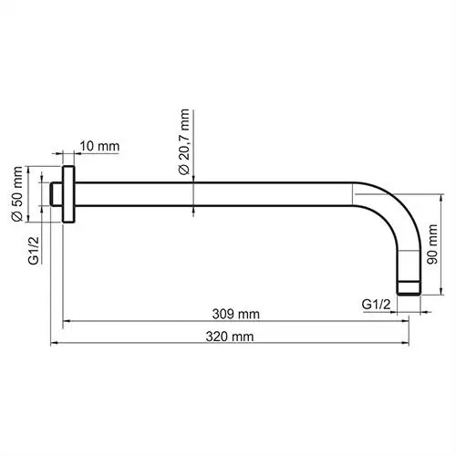 Настенный кронштейн для верхнего душа WasserKRAFT A079