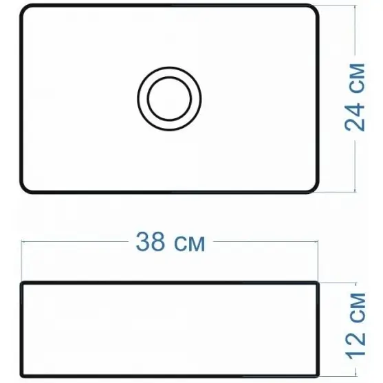Накладная раковина Santerika SAN.SI.REC.380, 38 см