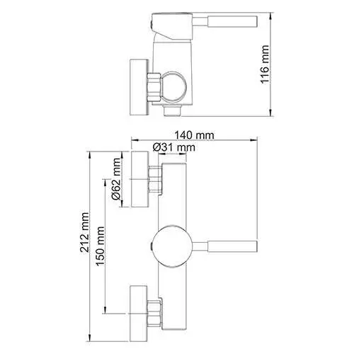 Смеситель для душа WasserKRAFT Main 4102 с душем