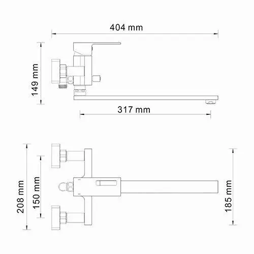 Смеситель для ванны c длинным изливом WasserKRAFT Alme 1502L