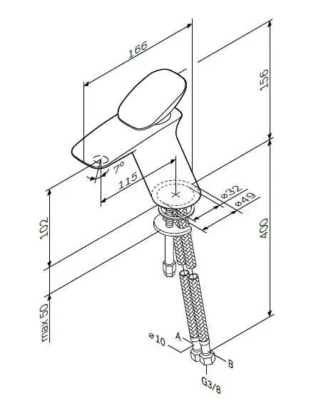 F70A02100 Spirit V2.0 смеситель д/умывальника, хром, шт