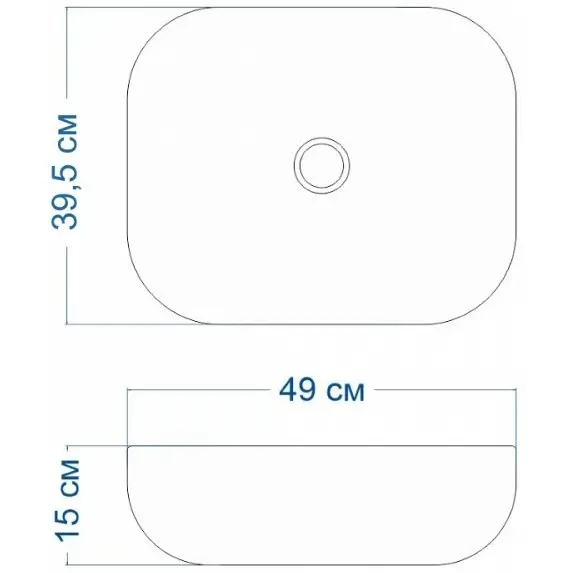 Накладная раковина Santerika SAN.SI.OV.490, 49 см