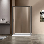 Душевой уголок Vincea Garda VSR-1G9015CLB, 1500*900, черный, стекло прозрачное