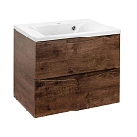 Тумба под раковину Vincea Mia 650 подвесная, 2 выкатных ящика soft close, R.Wood