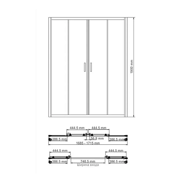 Душевая дверь WasserKRAFT Lippe 179х190 см 45S09