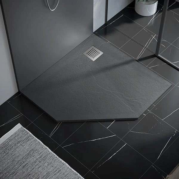 Поддон для душа из искусственного камня Vincea VST-4SP9090G, 900*900*25, серый