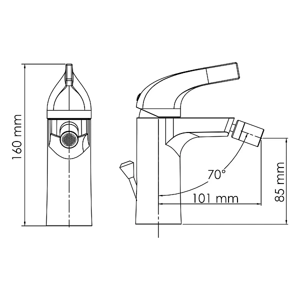 Смеситель для биде WasserKRAFT Sauer 7106
