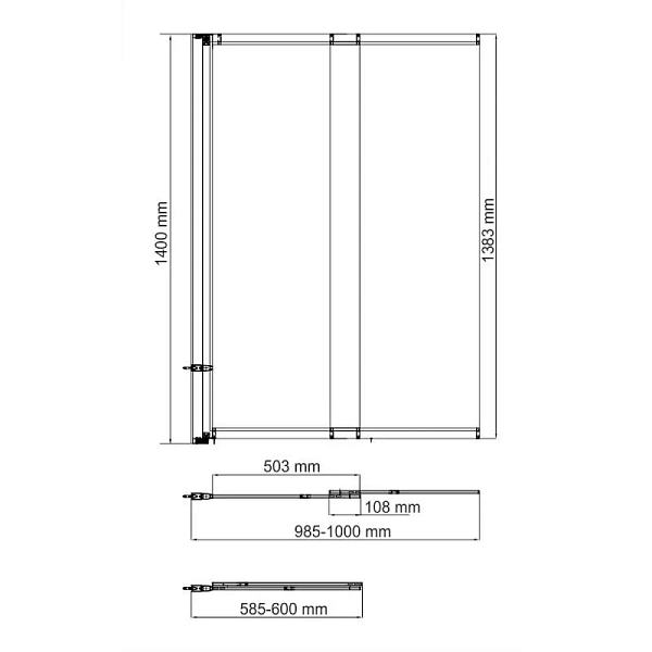 Стеклянная шторка для ванны WasserKRAFT Main 100х140 см 41S02-100 WasserSchutz