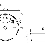 Накладная раковина Ceramica Nova Element CN6014, 43.5 см