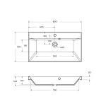 Раковина из искусственного камня BelBagno BB800/450-LV-ART-AST-NERO, 80 см