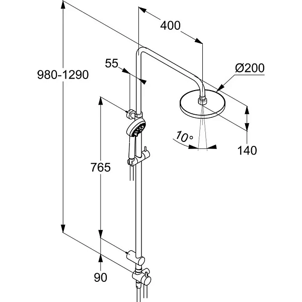Душевая система Kludi Logo dual shower system 6809105-00
