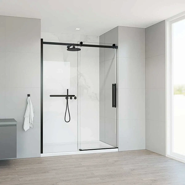 Душевая дверь Vincea Como Soft VDS-1CS140CLB, 1400, черный, стекло прозрачное