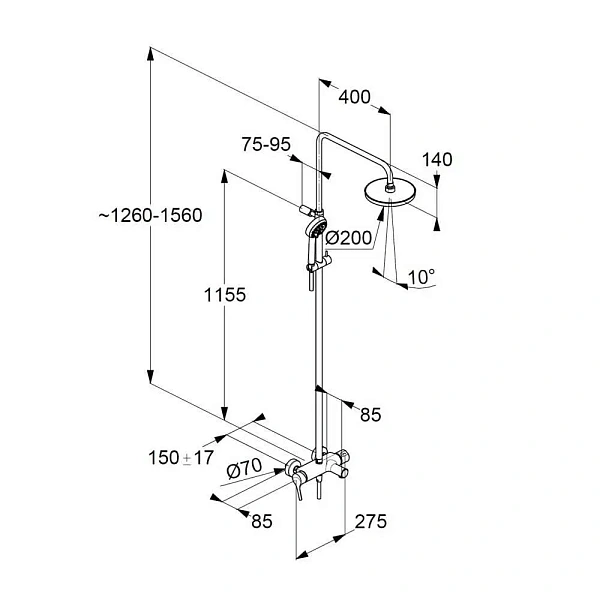 Душевая система Kludi Logo dual shower system 6808305-00