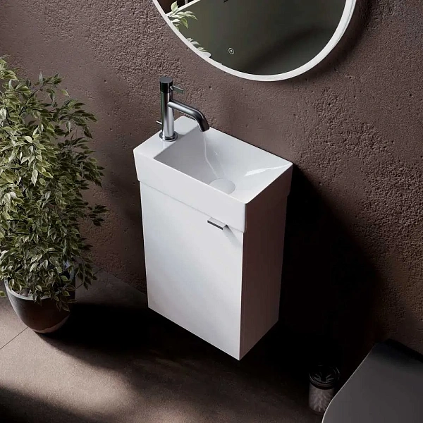 Тумба под раковину подвесная Sancos Mini MN35WL, 37.5 см, левая