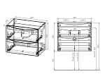 Тумба под керамическую раковину Mia Slim 900 подвесная, 2 выкатных ящика soft close, R.Wood