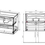 Тумба под керамическую раковину Mia Slim 900 подвесная, 2 выкатных ящика soft close, V.Oak