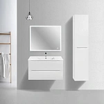 Тумба под керамическую раковину Mia Slim 900 подвесная, 2 выкатных ящика soft close, G.White