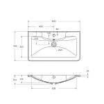 Раковина из искусственного камня BelBagno BB800/455-LV-ART-ALR-NERO, 80 см