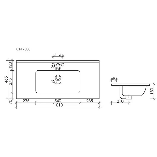 Раковина Ceramica Nova Element CN7002MB, 91 см