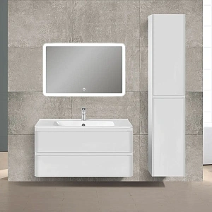 Тумба под раковину Vincea Vico 1000 подвесная, 2 выкатных ящика soft close, G.White
