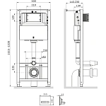 Система инсталляции для унитазов AM.PM Pro I012704.50A38 с кнопкой смыва