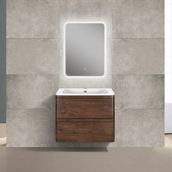 Тумба под раковину Vincea Vico 600 подвесная, 2 выкатных ящика soft close, R.Wood