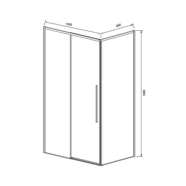 Душевой уголок Vincea Slim-N VSR-4SN8013CLB, 1300*800, черный, стекло прозрачное
