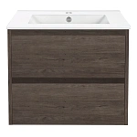 Тумба под раковину Vincea Gio 600 подвесная, 2 выкатных ящика soft-close, R.Oak