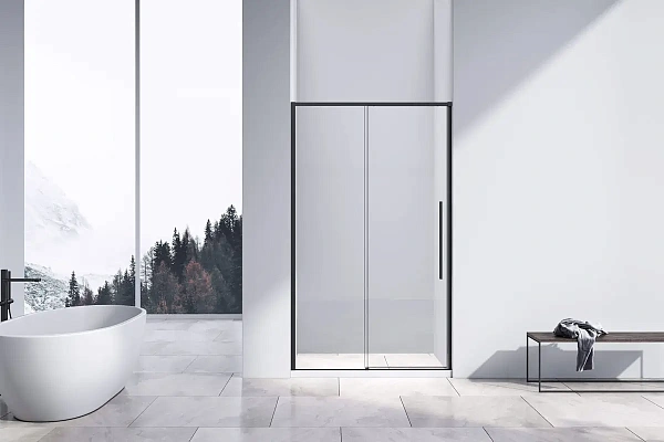 Душевая дверь Vincea Slim-N VDS-4SN110CLB, 1100, черный, стекло прозрачное