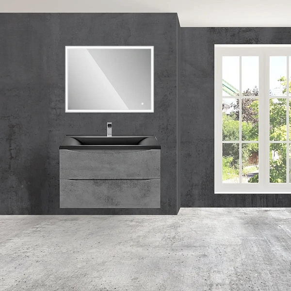 Тумба под раковину Vincea Mia 750 подвесная, 2 выкатных ящика soft close, Beton