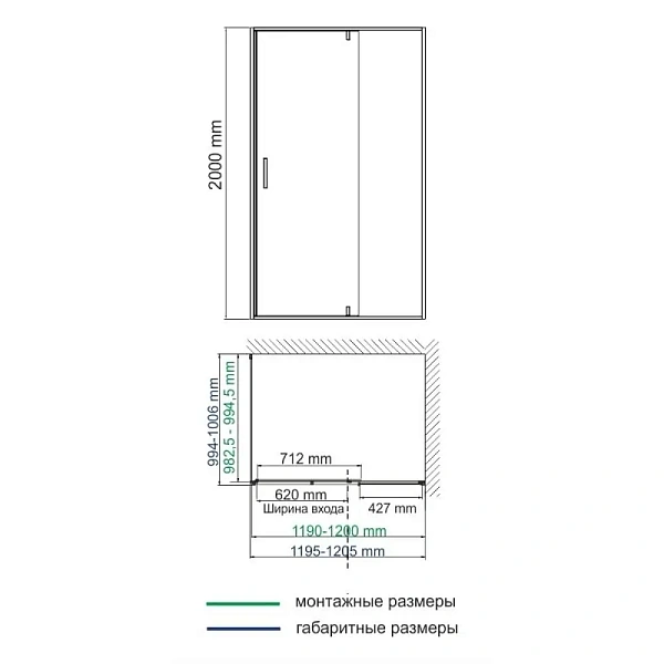 Душевой уголок WasserKRAFT Neime 120х100 см 19P10