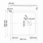 Поддон для душа WasserKRAFT Rhin 90x90 44T03