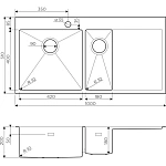 Кухонная мойка Omoikiri Akisame 100-2-IN-R 4973547