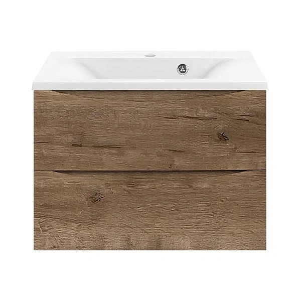 Тумба под раковину Vincea Mia 650 подвесная, 2 выкатных ящика soft close, V.Oak