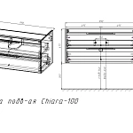 Тумба под раковину Vincea Chiara 2D 1000 подвесная, 2 выкатных ящика soft-close, G.Stone