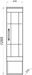 Шкаф-пенал подвесной Aqwella Craft CRF0503DB, 30.8 см, дуб балтийский